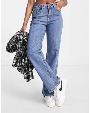 Object Cotton Wide Leg Dad Jeans - Blue