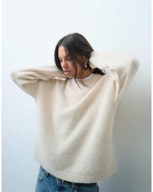 Jdy Drop Shoulder Knitted Jumper - White