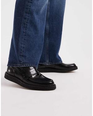 Fred Perry X George Cox Leather Penny Loafers - Blue