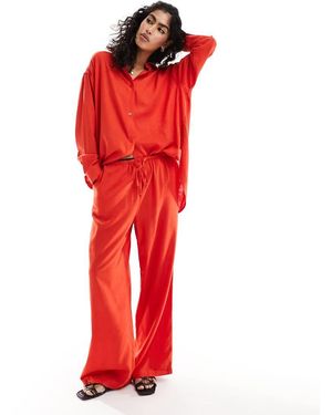 ASOS Pantaloni A Fondo Ampio Rossi - Rosso
