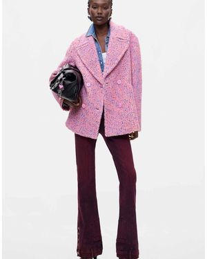 Desigual Manteau court en laine - Rose
