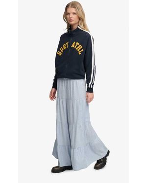 Superdry Woven Tiered Maxi Skirt - Blue