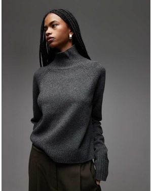 ARKET Jersey Con Cuello Alto Y Puños Anchos De Lana De - Gris