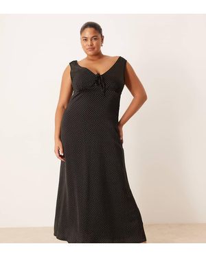 Brave Soul Plus Sleeveless Satin Maxi Dress - Black