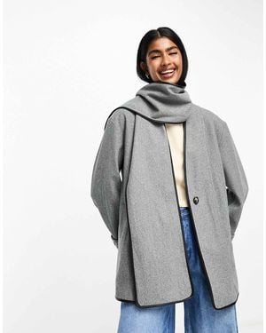 River Island Wool Scarf Coat - Blue