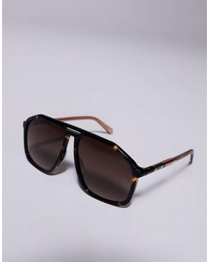 Quay Quay – studio sesh shield – sonnenbrille mit schildpattmuster - Braun