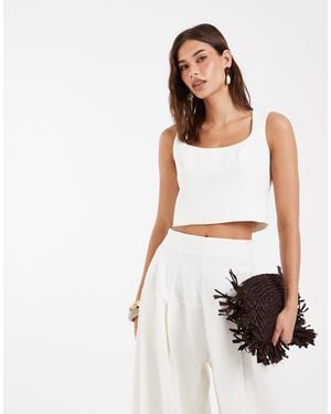 ASOS Tailored Crop Top - White