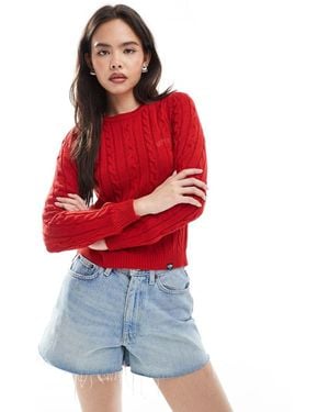 Superdry Essentials Slim Cable Jumper - Red