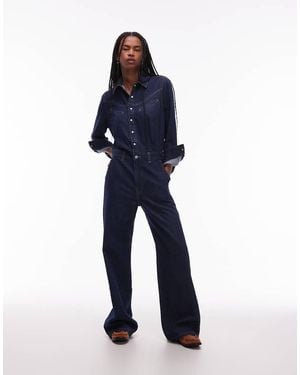 Levi's Rinoa Wide Leg Denim Jumpsuit - Blue