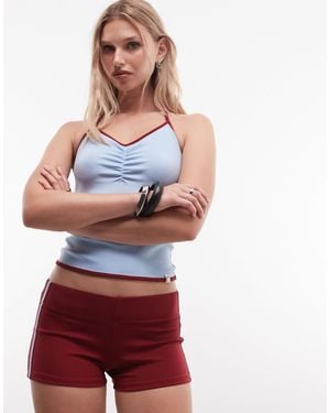 Collusion Short d'ensemble moulant à rayures style sport - Blanc