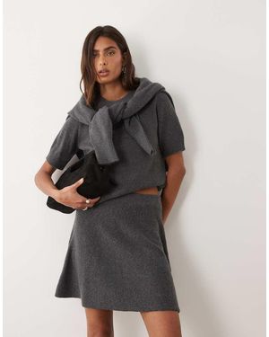 ASOS Minigonna Lavorata A Maglia Con Lana Antracite - Grigio