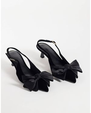 ASOS Slingback-kitten-heels mit schleifendetail - Schwarz