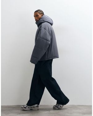 ASOS Hooded Puffer Jacket - Blue