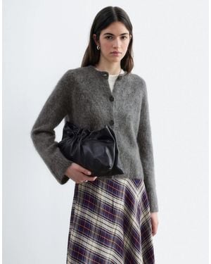 & Other Stories Strickjacke aus wolle und mohair mit flauschiger struktur - Grau