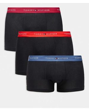 Tommy Hilfiger Signature Cotton 3 Pack Trunks - Black