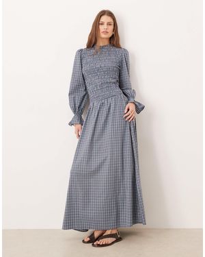 Glamorous Long Sleeve Drop Waist Maxi Dress - Grey