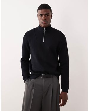 ASOS Sweat à col zippé - Noir