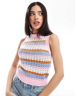 Brave Soul Crew Neck Knitted Vest - White