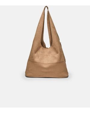 Stradivarius Shoulder Bag With Zips - Natural