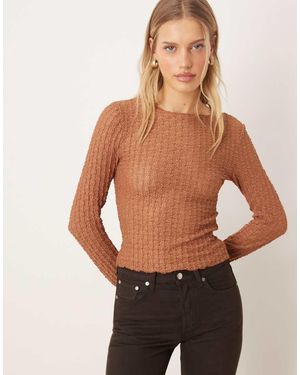 Aware T-Shirt A Maniche Lunghe Color Moka - Marrone