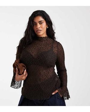 Vero Moda Bell Sleeve Lace Top - Black