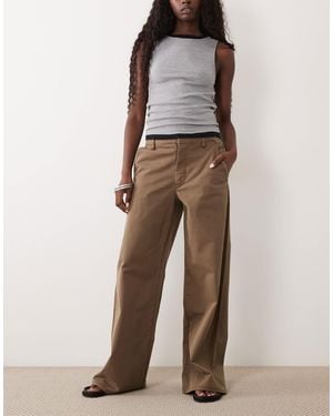 GOOD AMERICAN Low Rise baggy Pants - Natural
