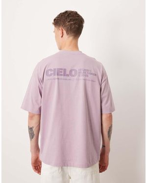 ASOS T-Shirt Oversize Con Stampa Lilla Tono Su Tono - Rosa