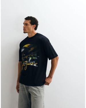 ASOS Oversize-t-shirt mit senna-print - Blau