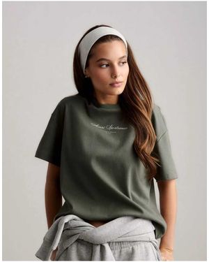 Aim'n Ivy Script Boxy T-Shirt - Grijs
