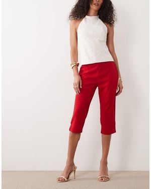 ASOS Capri Pants With Side Slit - Red