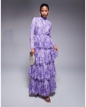 Beauut – maryisa – langärmliges, gerafftes maxikleid - Lila