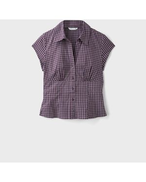Stradivarius Chemise cintrée à manches courtes - Violet