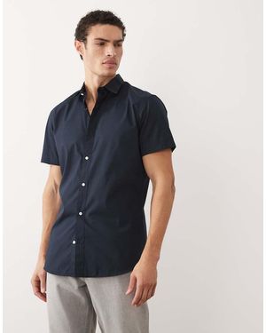 Jack & Jones Short Sleeve Poplin Shirt - Blue