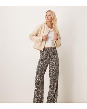 JDY Tall Textured Wide Leg Trousers - Natural