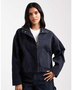 ASOS Denim Funnel Neck Jacket - Blue