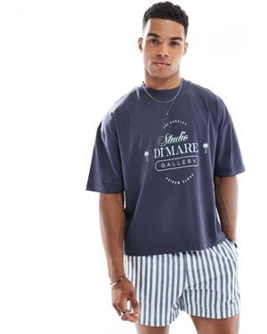 ASOS Boxy Oversized T-shirt With High Summer Graphic - Blue