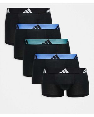 adidas Pack De 5 Calzoncillos Negros Con Cinturillas A Tono De Algodón Active Flex De Adidas