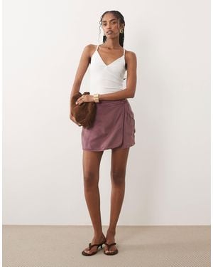 River Island Utility Mini Skort With Wrap Detail - Pink