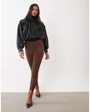 ASOS Bandage Legging Met Naaddetail En Voetlus - Bruin