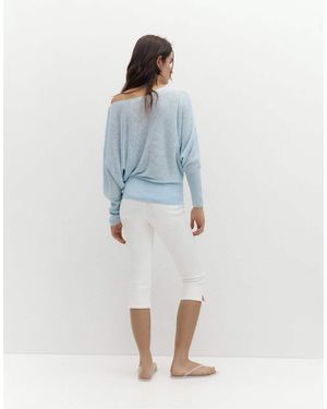 Pull&Bear Asymmetric Fine Knit Jumper - Blue