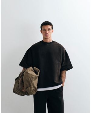 ASOS Premium Heavyweight Extreme Oversized Washed Tee - Black