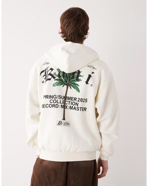 Karlkani Oversized Zip Through Hoodie - Natural