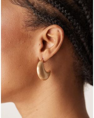 ASOS Earrings With Chunky Semi-hoop Shape - Brown