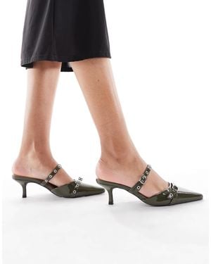 SEQWL Maybach Buckle Detail Mule Sandals - Black
