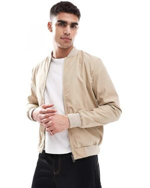 Brave Soul Bomber Con Tasche Sul Davanti - Bianco