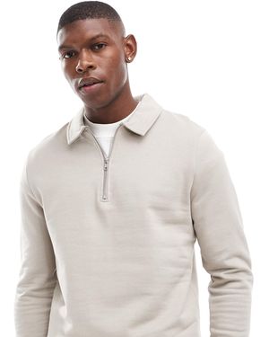 ASOS – polo-sweatshirt - Weiß