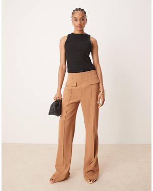 ASOS Tall Tailored Double Pocket Seam Detail Pants - Natural