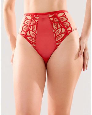 Playful Promises Lilith Graphic Embroidery High Waist Brief - Red
