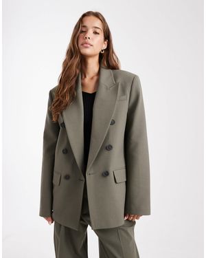 ASOS Tailored Double Breasted Power Blazer Co-ord - Gray