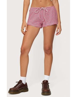 Edikted Jaine Striped Drawstring Shorts - Pink